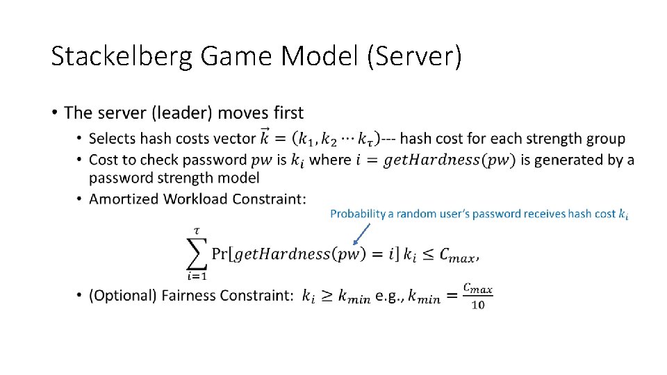 Stackelberg Game Model (Server) • 