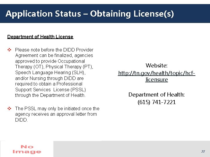 Application Status – Obtaining License(s) Department of Health License v Please note before the Application Status – Obtaining License(s) Department of Health License v Please note before the