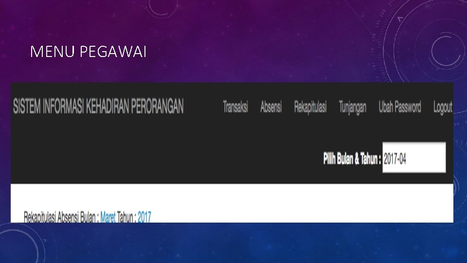 MENU PEGAWAI 