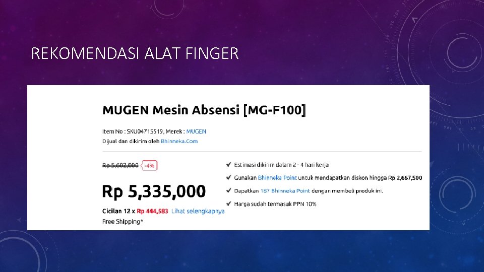 REKOMENDASI ALAT FINGER 
