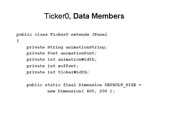 Ticker 0, Data Members Ticker 0, Data Members