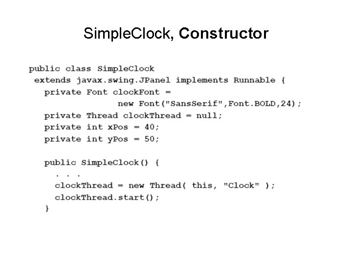 Simple. Clock, Constructor Simple. Clock, Constructor