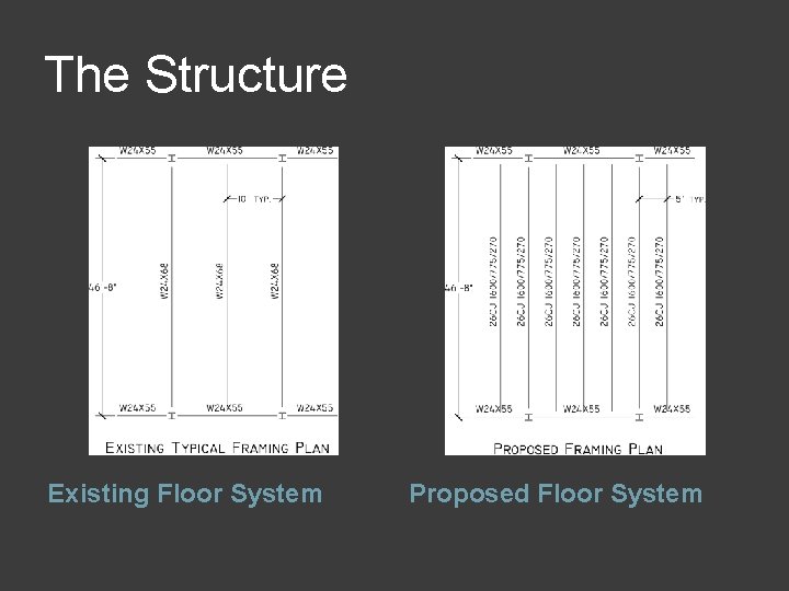 The Structure Existing Floor System Proposed Floor System 