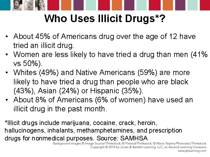 Who Uses Illicit Drugs*? • About 45% of Americans drug over the age of
