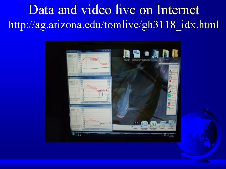 Data and video live on Internet http: //ag. arizona. edu/tomlive/gh 3118_idx. html 