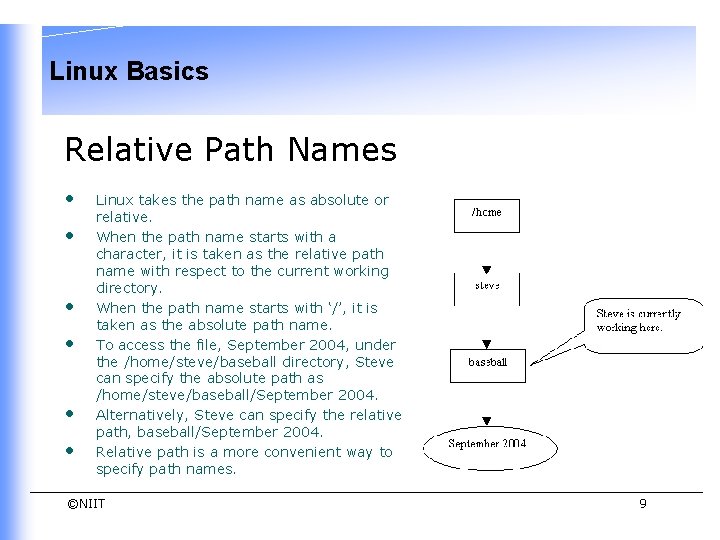 Linux Basics Relative Path Names • • • Linux takes the path name as Linux Basics Relative Path Names • • • Linux takes the path name as