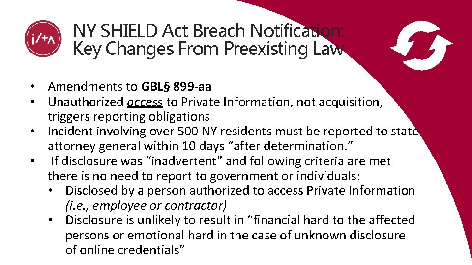 NY SHIELD Act Breach Notification: Key Changes From Preexisting Law • Amendments to GBL§