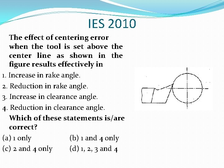 IES 2010 The effect of centering error when the tool is set above the