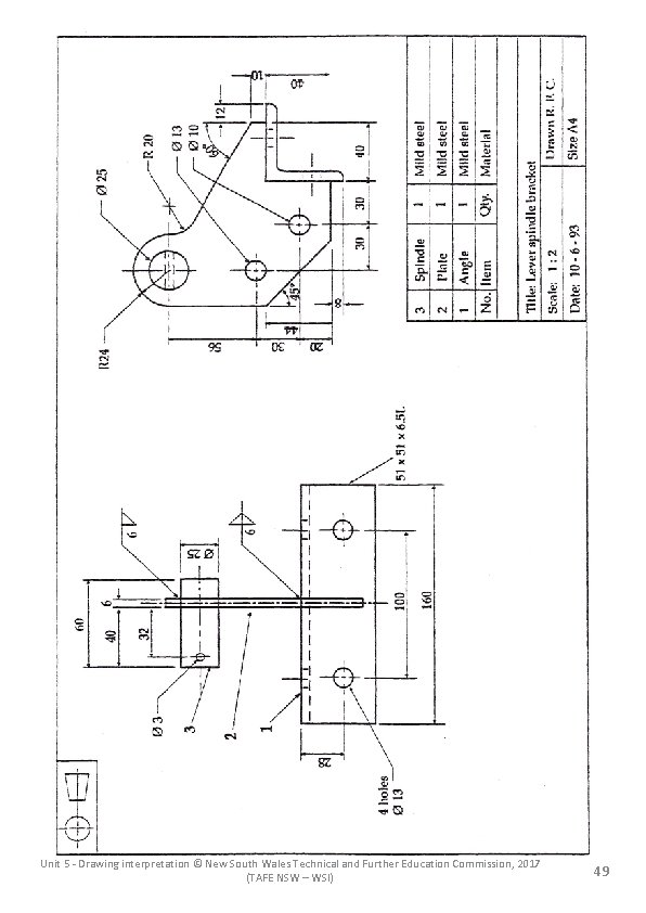 Unit 5 - Drawing interpretation © New South Wales Technical and Further Education Commission,
