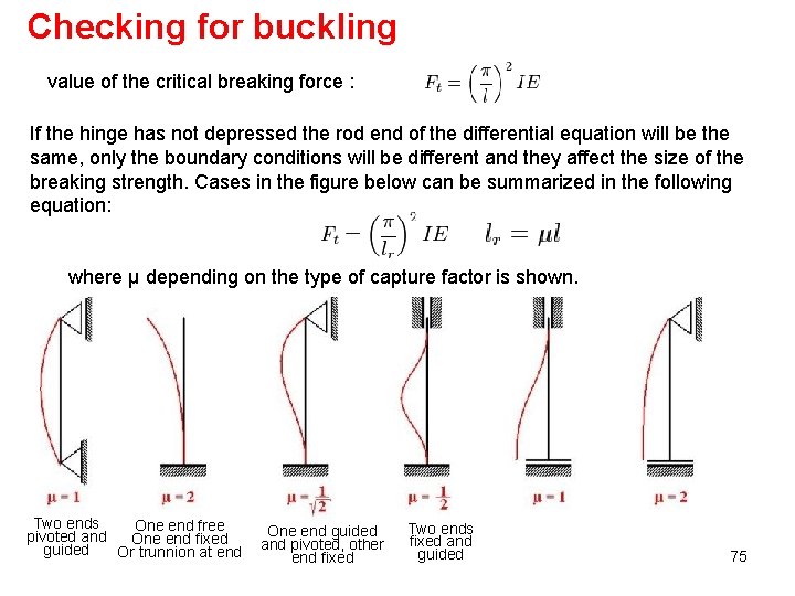Checking for buckling value of the critical breaking force : If the hinge has