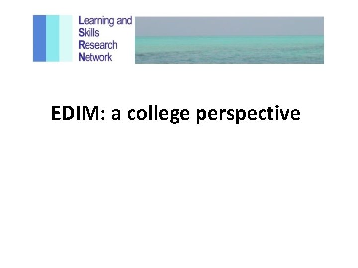 EDIM: a college perspective 