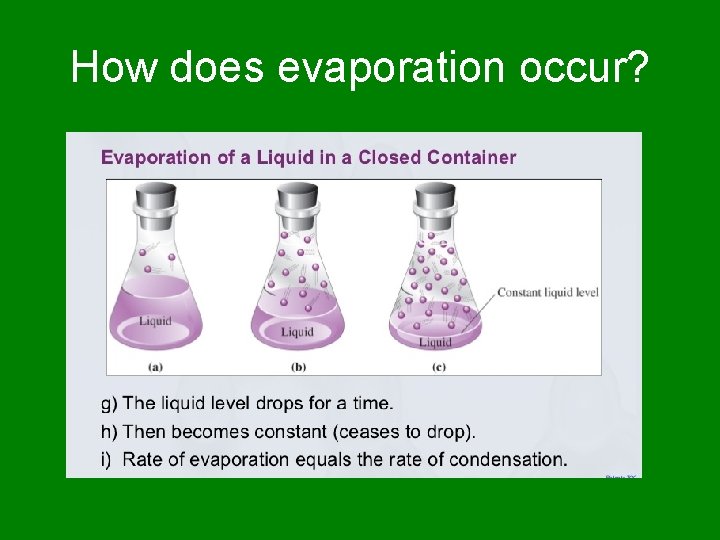 How does evaporation occur? 