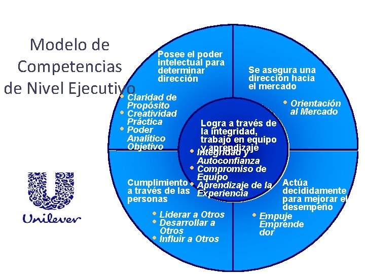 Modelo de Posee el poder intelectual para Competencias determinar dirección de Nivel Ejecutivo Claridad