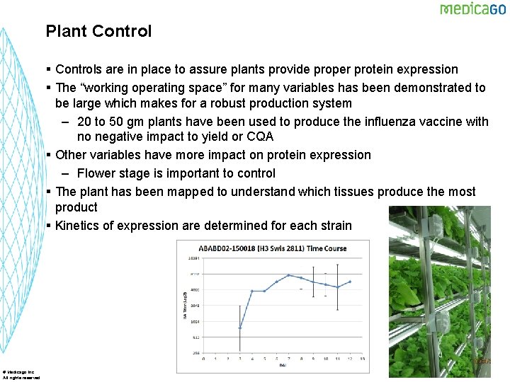 Plant Control § Controls are in place to assure plants provide proper protein expression