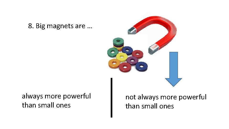 8. Big magnets are … always more powerful than small ones not always more