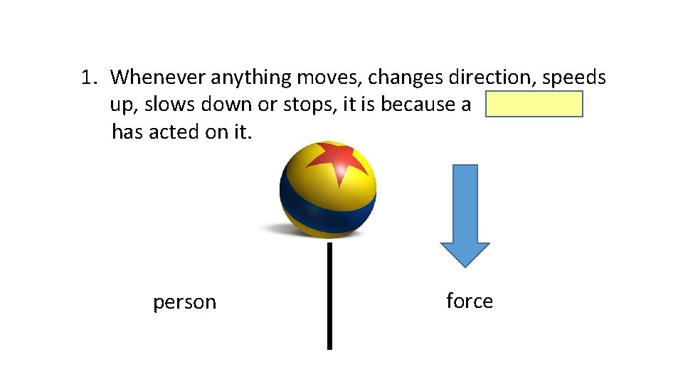 1. Whenever anything moves, changes direction, speeds up, slows down or stops, it is