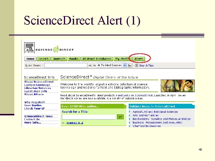 Science. Direct Alert (1) 43 