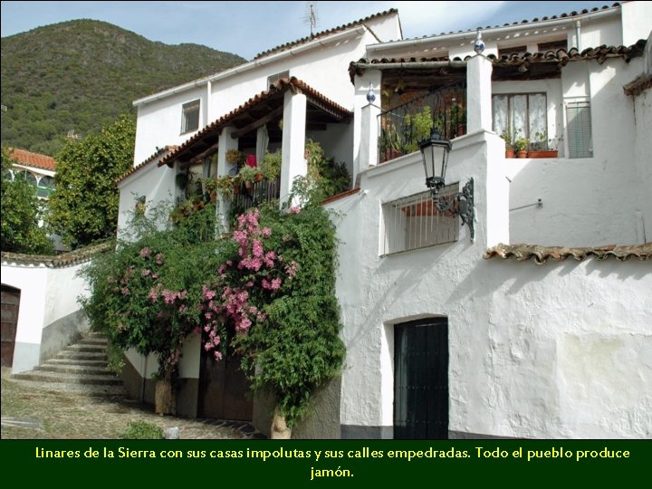 Linares de la Sierra con sus casas impolutas y sus calles empedradas. Todo el
