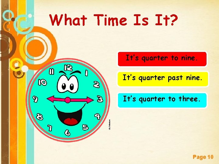 What Time Is It? It’s quarter to nine. It’s quarter past nine. ISLCollective It’s