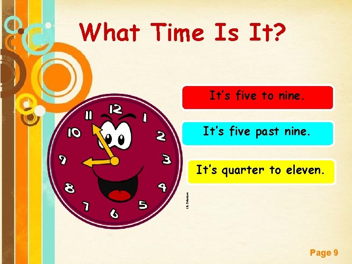 What Time Is It? It’s five to nine. It’s five past nine. ISLCollective It’s