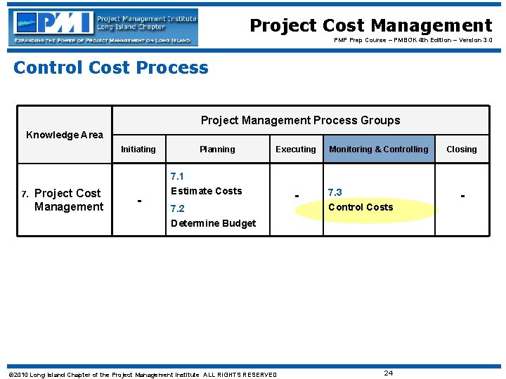 Project Cost Management PMP Prep Course – PMBOK 4 th Edition – Version 3.