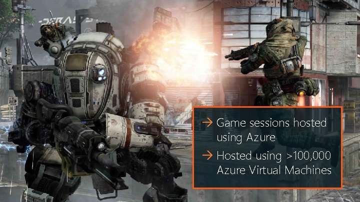  Game sessions hosted using Azure Hosted using >100, 000 Azure Virtual Machines 