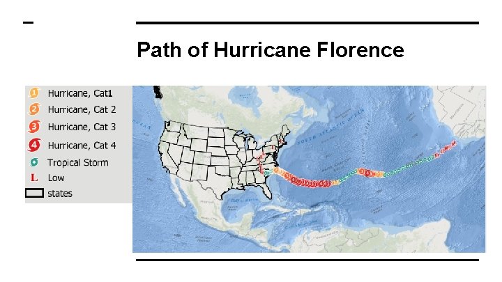 Path of Hurricane Florence 