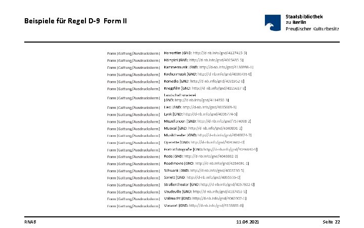 Beispiele für Regel D-9 Form II RNAB 11. 06. 2021 Seite 22 