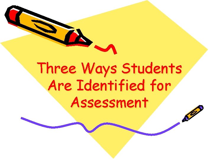 Three Ways Students Are Identified for Assessment 