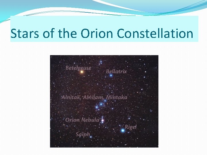 Stars of the Orion Constellation 