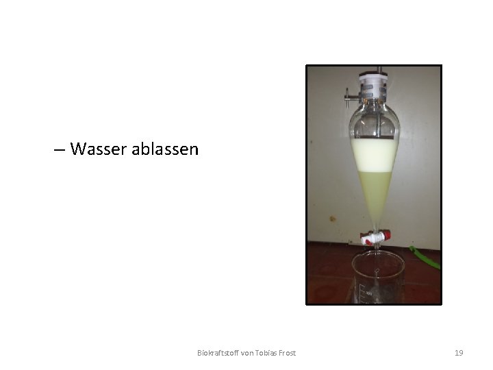 – Wasser ablassen Biokraftstoff von Tobias Frost 19 