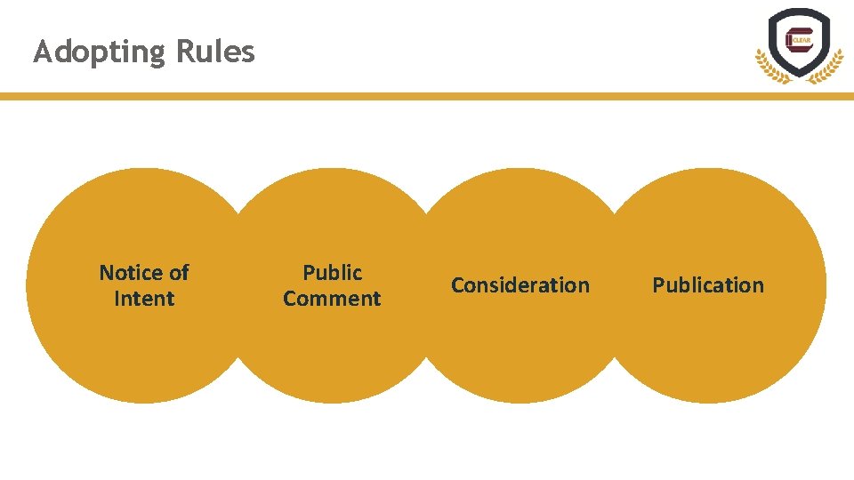 Adopting Rules Notice of Intent Public Comment Consideration Publication 