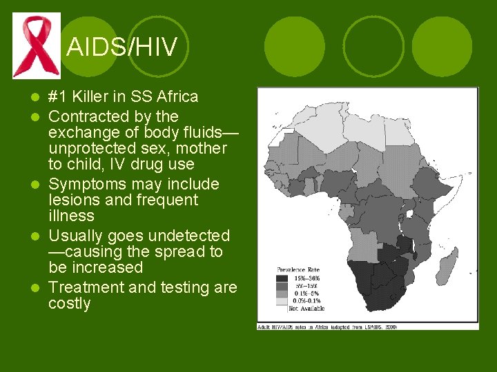 AIDS/HIV #1 Killer in SS Africa Contracted by the exchange of body fluids— unprotected