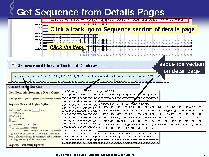 Get Sequence from Details Pages Click a track, go to Sequence section of details