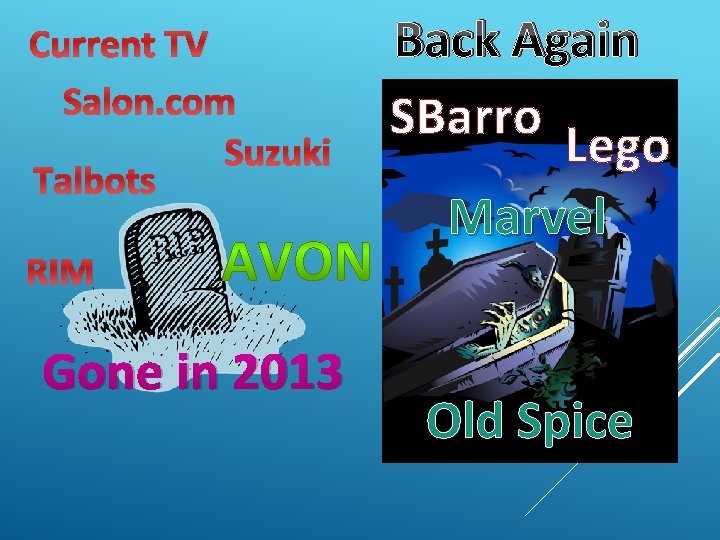 Current TV Salon. com Suzuki Talbots RIM Gone in 2013 Back Again SBarro Lego