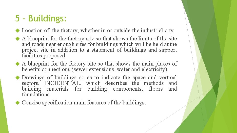 5 - Buildings: Location of the factory, whether in or outside the industrial city