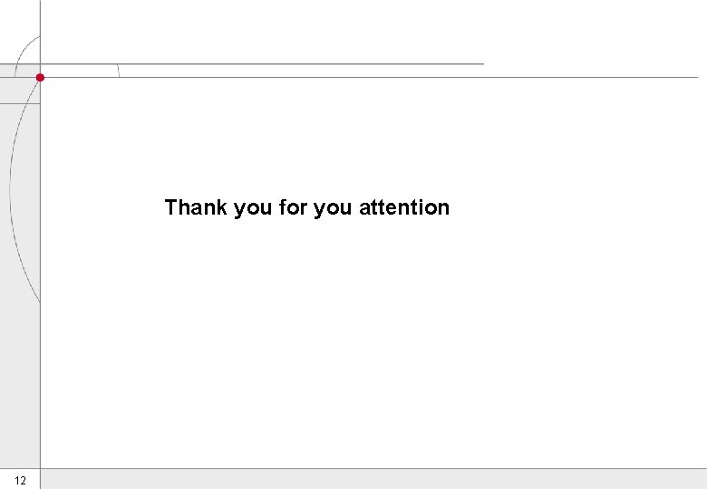 Thank you for you attention 12 