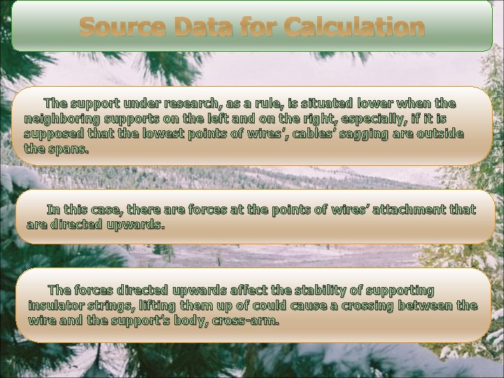 Source Data for Calculation The support under research, as a rule, is situated lower