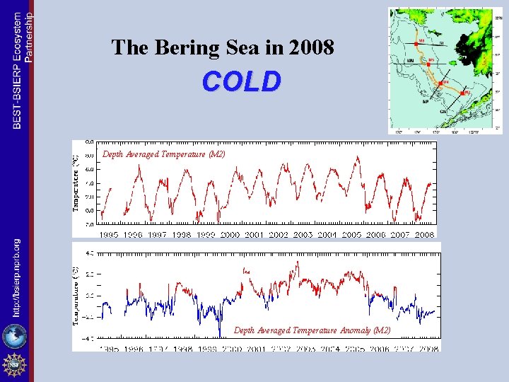The Bering Sea in 2008 COLD Depth Averaged Temperature (M 2) Depth Averaged Temperature