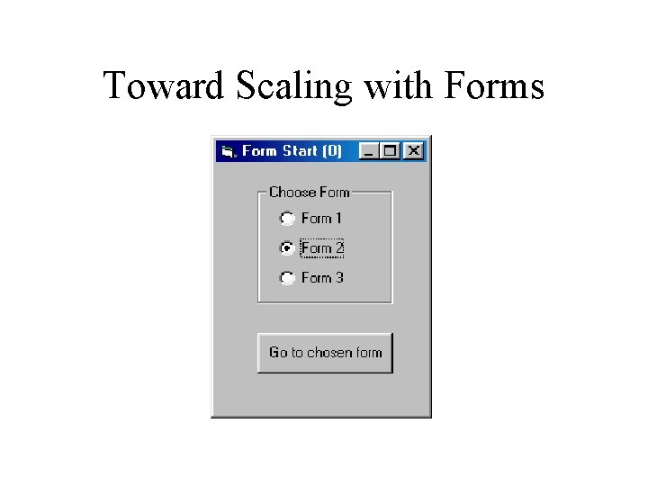 Toward Scaling with Forms Toward Scaling with Forms