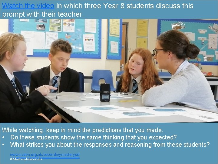 Watch the video in which three Year 8 students discuss this prompt with their