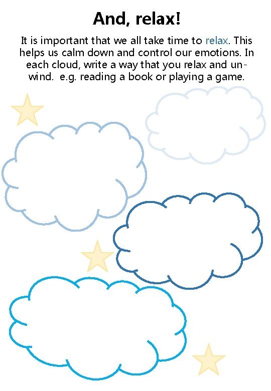 And, relax! It is important that we all take time to relax. This helps