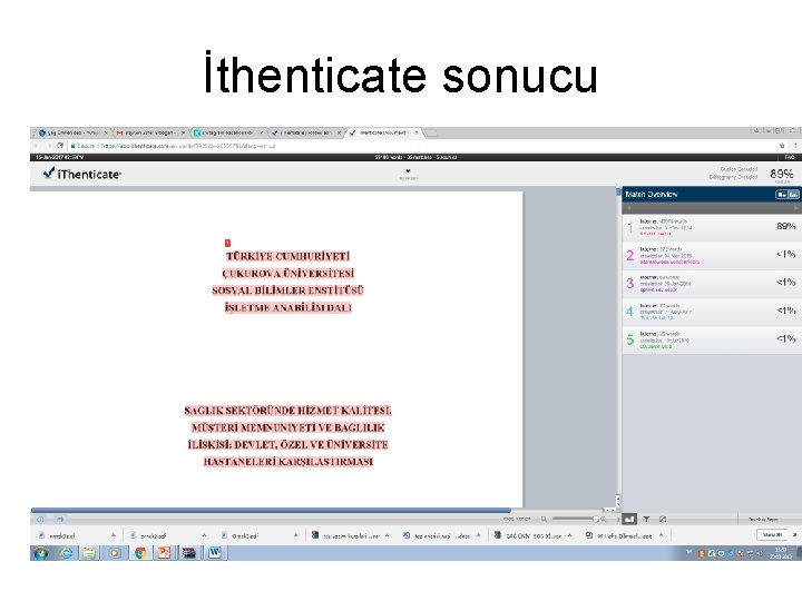 İthenticate sonucu 