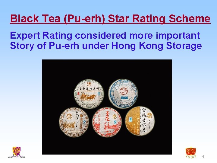 Black Tea (Pu-erh) Star Rating Scheme Expert Rating considered more important Story of Pu-erh