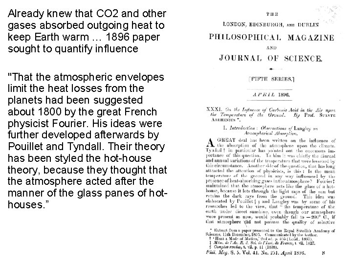 Already knew that CO 2 and other gases absorbed outgoing heat to keep Earth