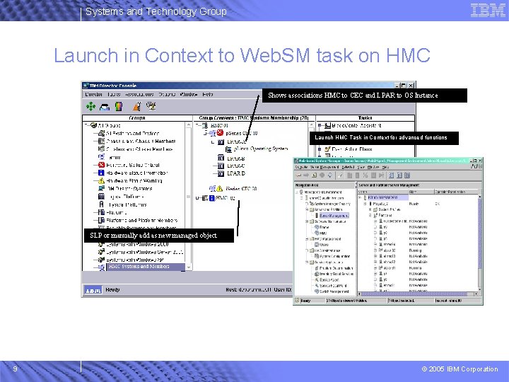 Systems and Technology Group Launch in Context to Web. SM task on HMC Shows