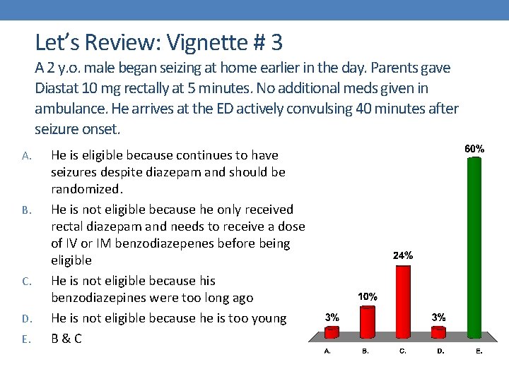 Let’s Review: Vignette # 3 A 2 y. o. male began seizing at home