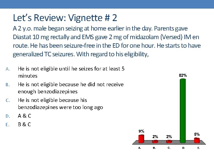 Let’s Review: Vignette # 2 A 2 y. o. male began seizing at home