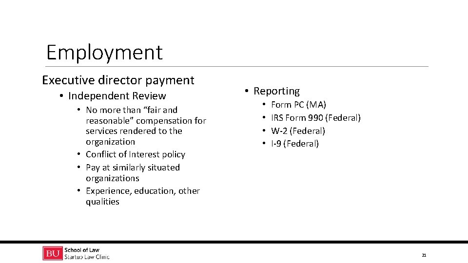 Employment Executive director payment • Independent Review • No more than “fair and reasonable”