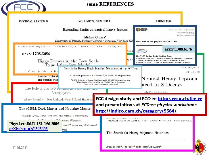 some REFERENCES arxiv: 1308. 6176 arxiv: 1208. 3654 FCC design study and FCC-ee http: